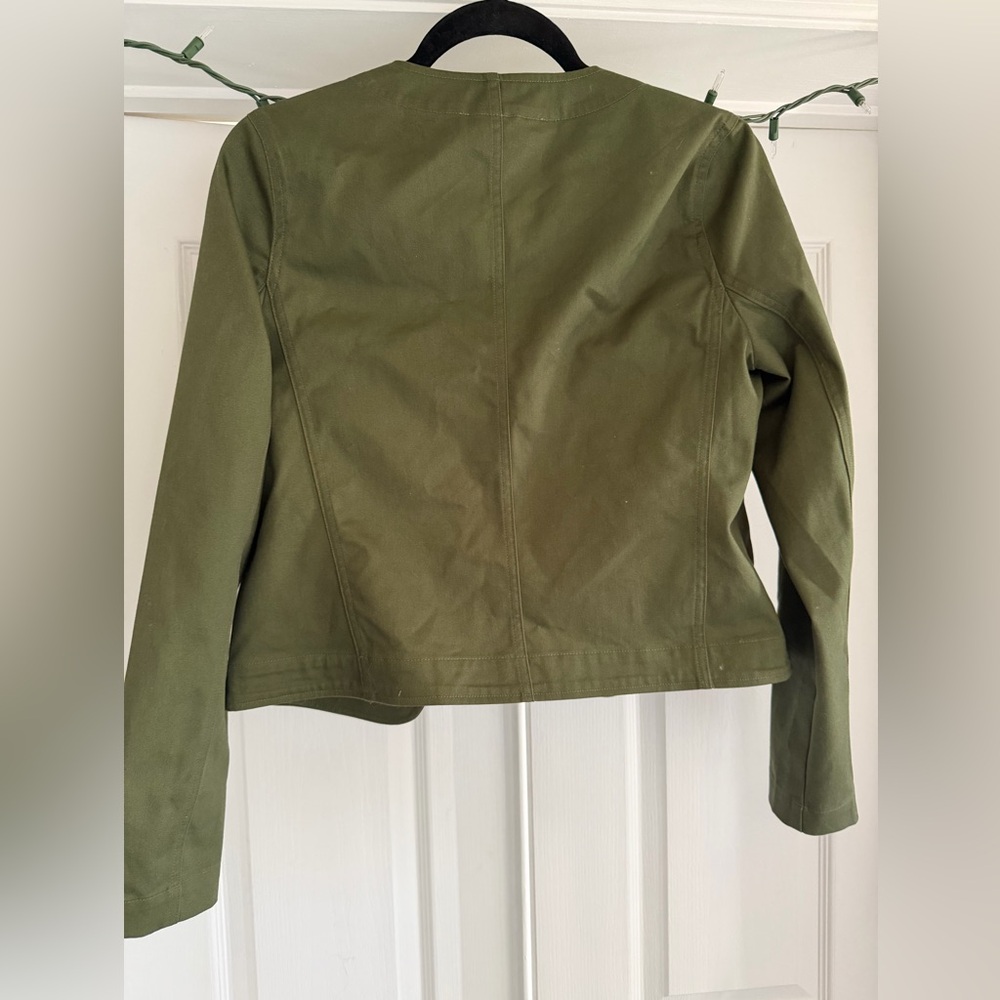 NWT Derek Lam 10 Crosby Tinna Olive Cropped Jacket| Designer Utility Chic Blazer - Picture 9 of 9